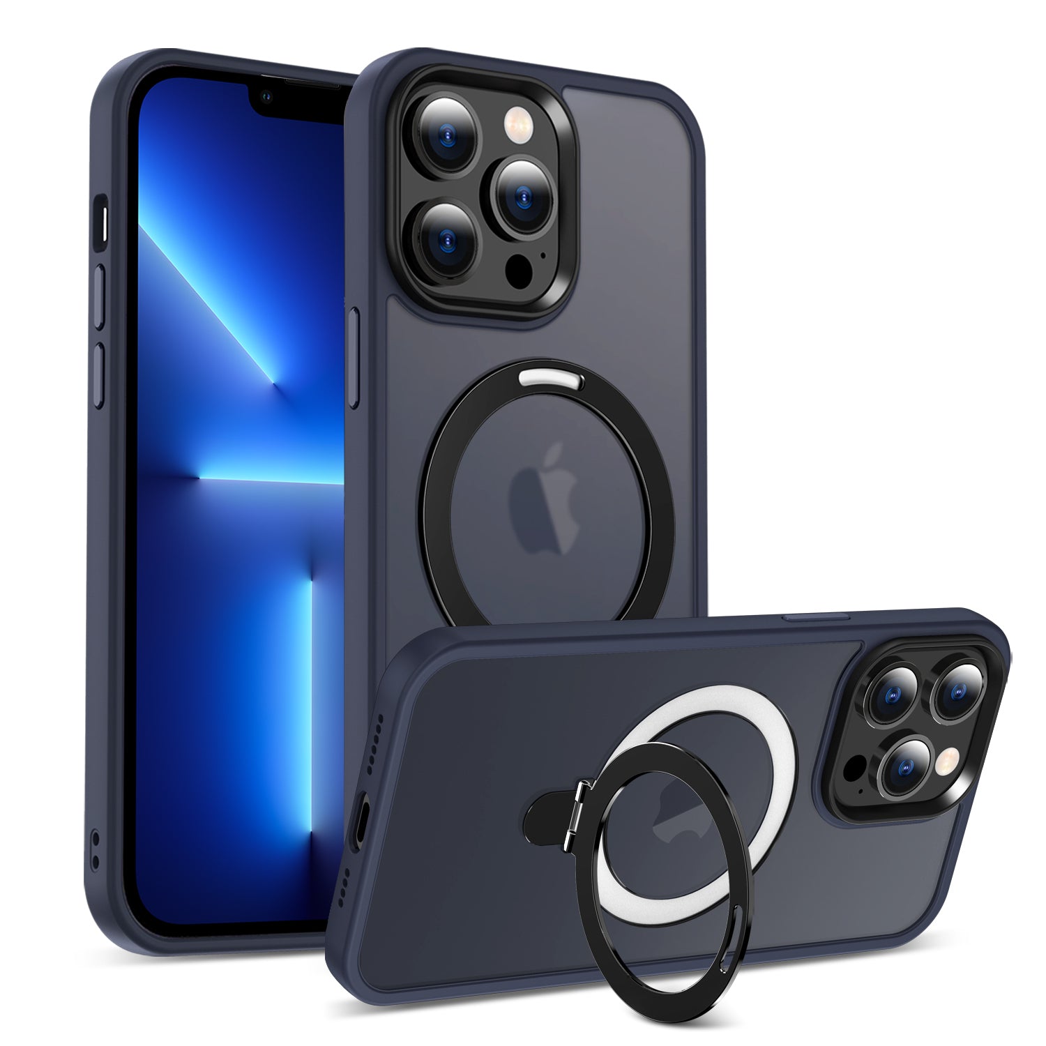 Pro iPhone 13 Pro Max 6,7palcový magnetický neviditelný stojánek na telefon Pouzdro na PC TPU ochranný kryt proti pádu kompatibilní s MagSafe Pro iPhone 13 Pro Max 6,7palcový magnetický neviditelný stojánek na telefon Pouzdro na PC TPU ochranný kryt proti pádu kompatibilní s MagSafe